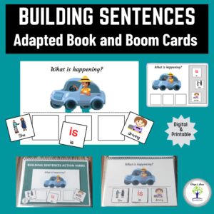 sentence building adapted book for autism