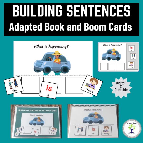 sentence building adapted book for autism