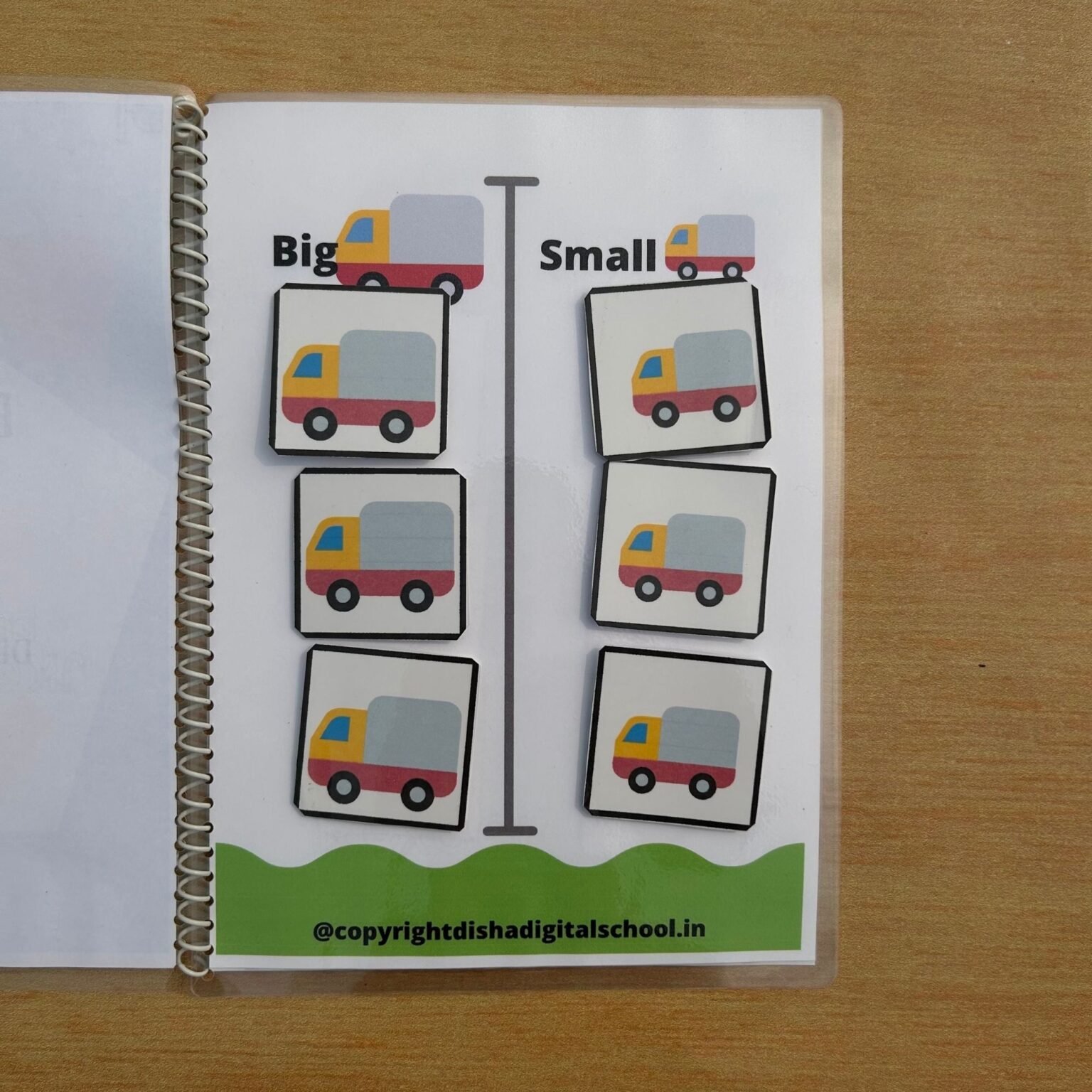 Identify big and small objects resource for teacher
