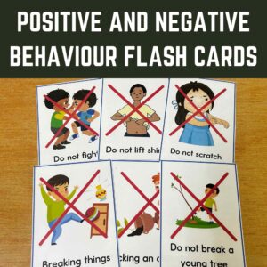 Positive and Negative Behavior Flash Cards