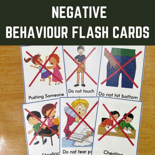 Positive and Negative Behavior Flash Cards