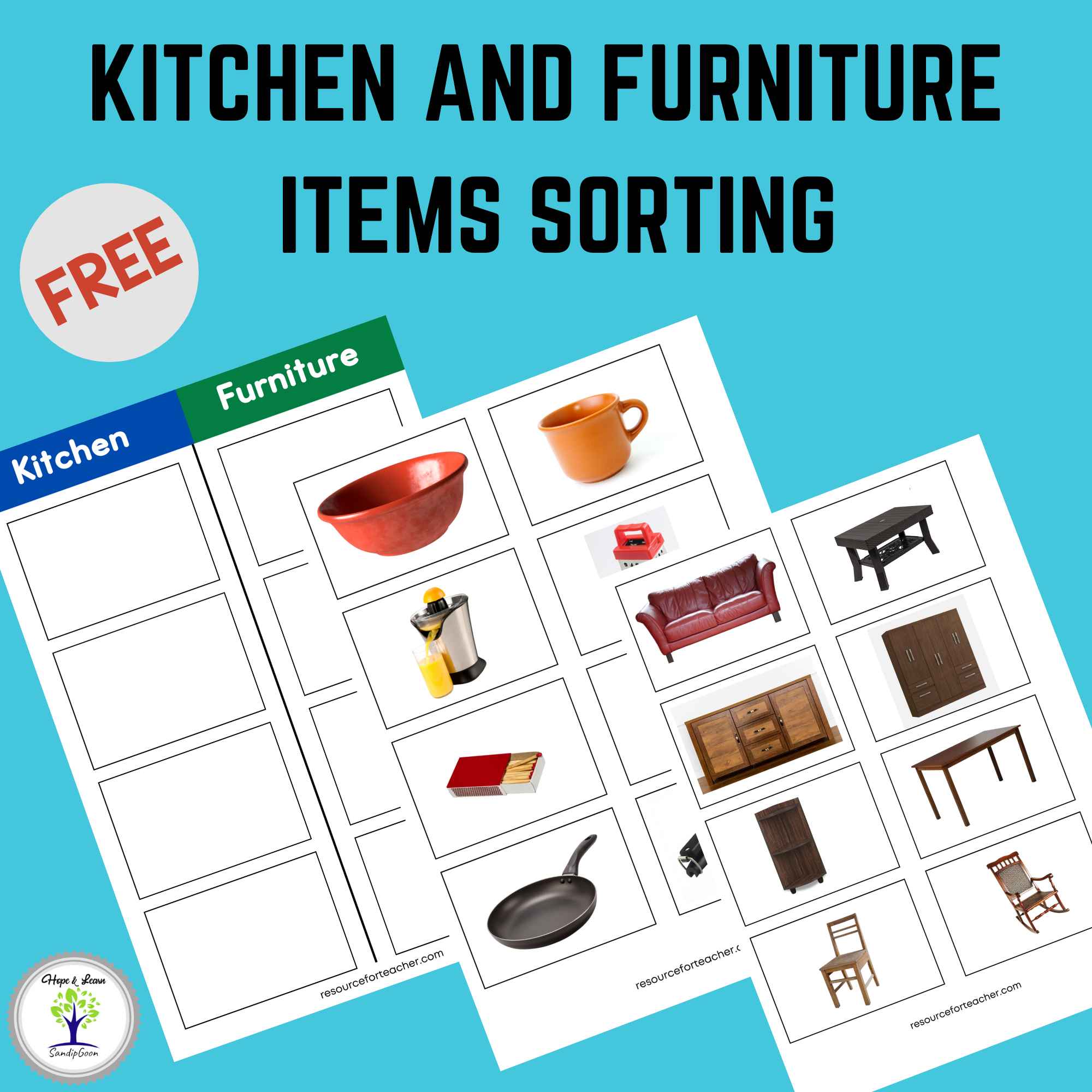 Kitchen and Furniture Sorting - Resource For Teacher