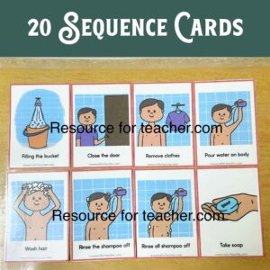 Taking A Bath - Chart and Flashcards - Resource For Teacher