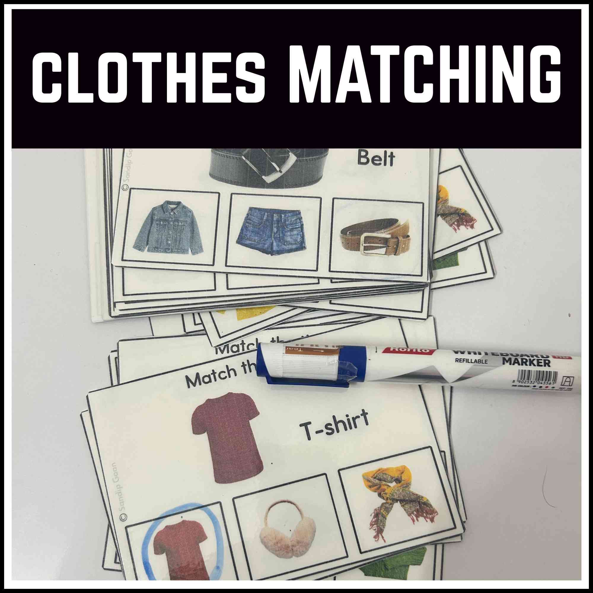 Clothes Matching Task Cards