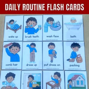 Preschool Daily Routine Flash Cards