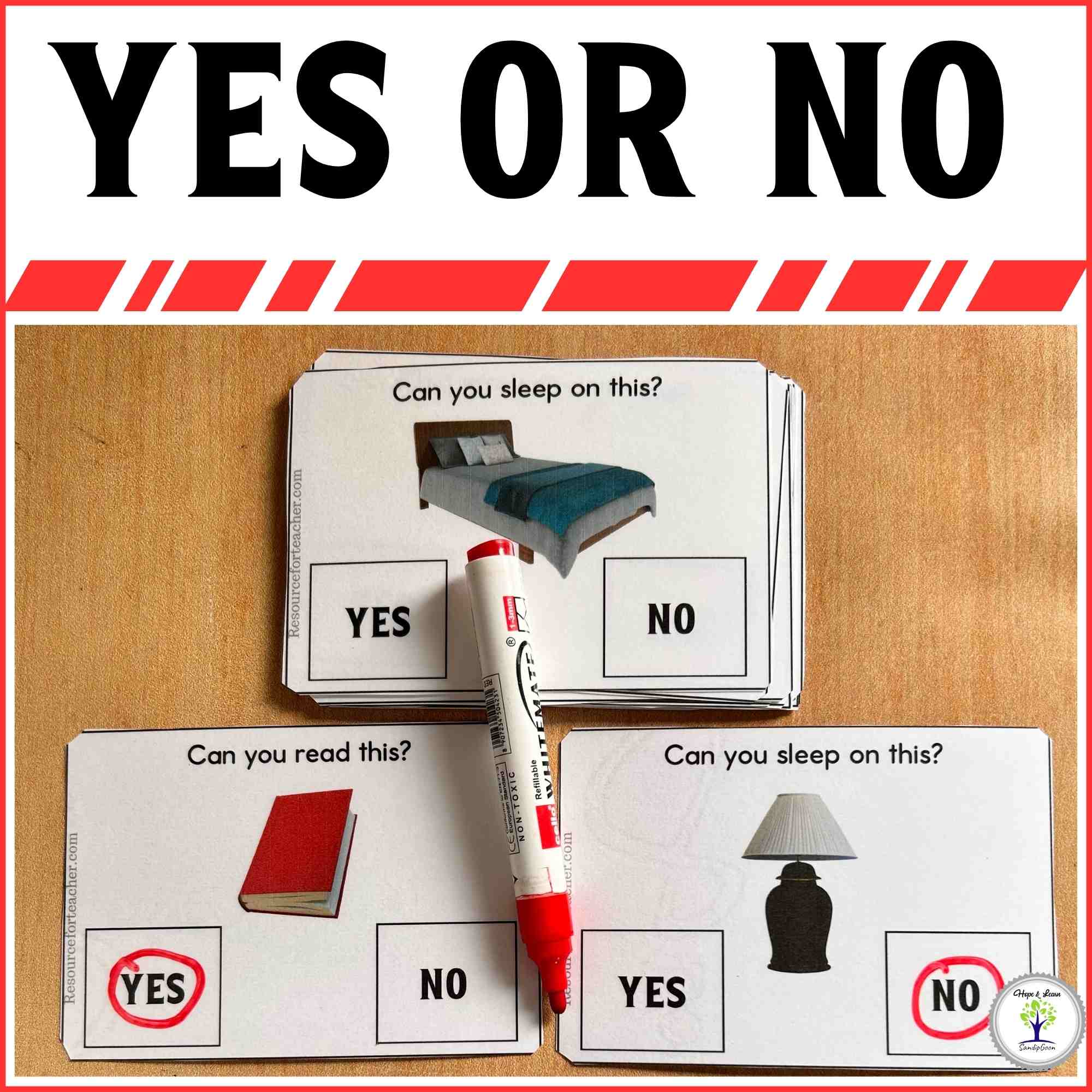 Yes and No Questions Cards for Autism