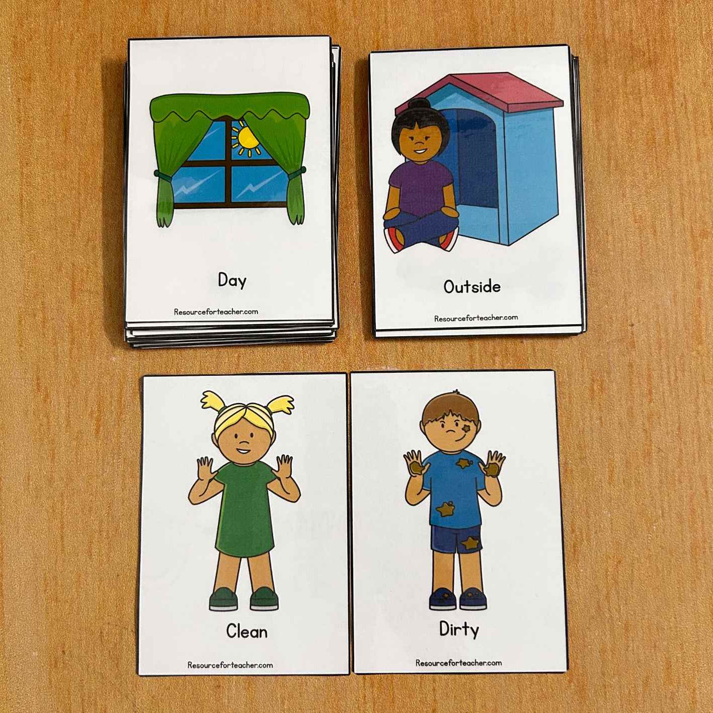 Opposite Words Flash Cards with Pictures - Image 2